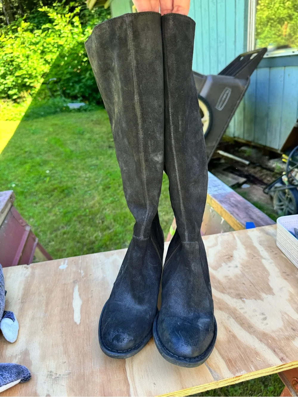 Born Black Suede Over-the-Knee Lace-Up Boots